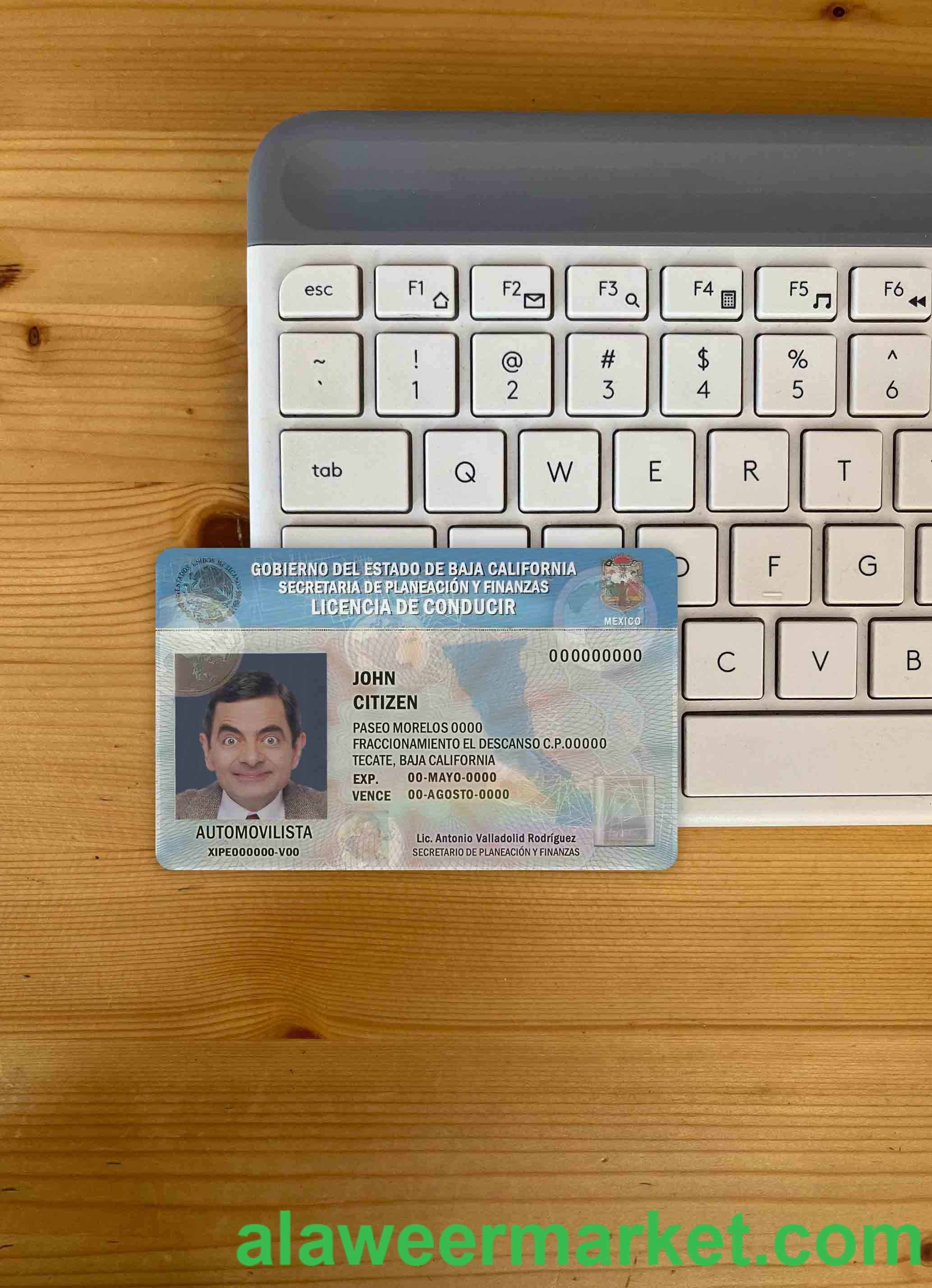 Mexico Baja California driving license photolook FRONT